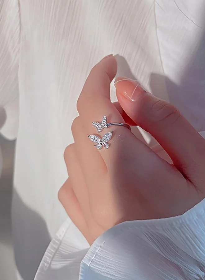 Take Two  Women Silver Butterfly Shape Ring for Women | Best Price UAE